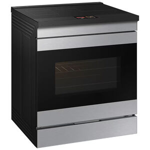 Samsung Bespoke 30 in. 6.3 cu. ft. Smart Air Fry True European Convection Slide-In Electric Range with 4 Induction Burners - Stainless Steel, , hires