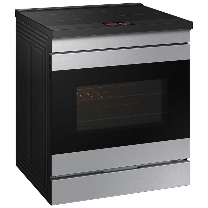 Samsung Bespoke 30 in. 6.3 cu. ft. Smart Air Fry True European Convection Slide-In Electric Range with 4 Induction Burners - Stainless Steel, , hires