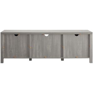 Walker Edison Barn Door 70 in. Modern Farmhouse TV Stand - Stone Gray, , hires
