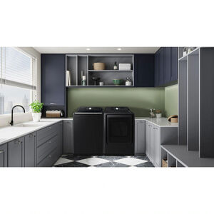 Samsung 27 in. 7.4 cu. ft. Smart Electric Dryer with Sanitize Cycle & Sensor Dry - Brushed Black, Brushed Black, hires