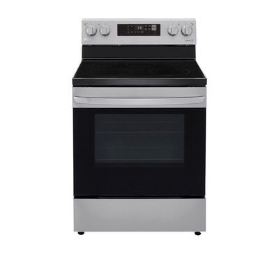 LG 30" Freestanding Electric Range with 5 Smoothtop Burners, 6.3 Cu. Ft. Single Oven & Storage Drawer - Stainless Steel | LREL6321S