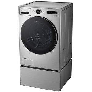 LG 27 in. 4.5 cu. ft. Smart Stackable Front Load Washer with AI DD Built-In Intelligence, TurboWash 360 Technology, Allergiene, Sanitize & Steam Wash Cycle - Graphite Steel, , hires