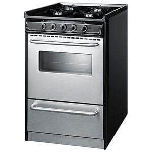 Summit 20 in. 2.4 cu. ft. Gas Range with Open Burners - Stainless Steel, , hires