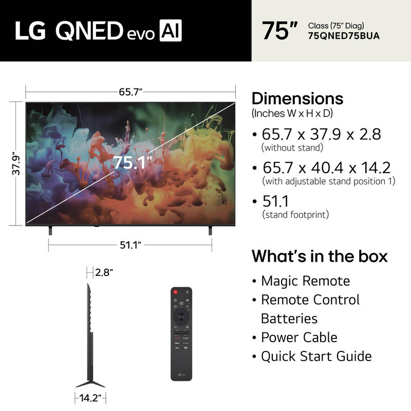 LG - 75" Class QNED75B QNED Mini-LED 4K UHD Smart webOS TV, , hires