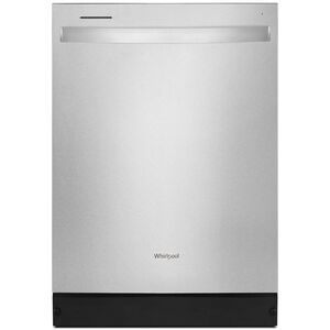 Whirlpool 24 in. Built-In Dishwasher with Top Control, 55 dBA Sound Level, 12 Place Settings, 5 Wash Cycles & Sanitize Cycle - Monochromatic Stainless Steel, , hires