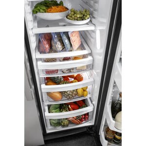 GE Profile 36 in. 21.9 cu. ft. Counter Depth Side by Side Refrigerator with Ice & Water Dispenser - Fingerprint Resistant Stainless, , hires