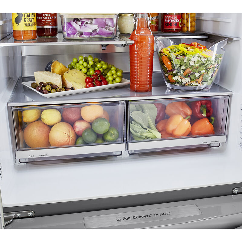 LG InstaView Series 36 in. 22.5 cu. ft. Counter Depth 4-Door French Door Refrigerator with Ice & Water Dispenser - Stainless Steel, Stainless Steel, hires
