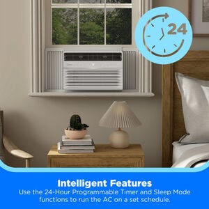 Midea 8,000 BTU 115V Smart Window Air Conditioner with 3 Fan Speeds, Sleep Mode & Remote Control - White, , hires