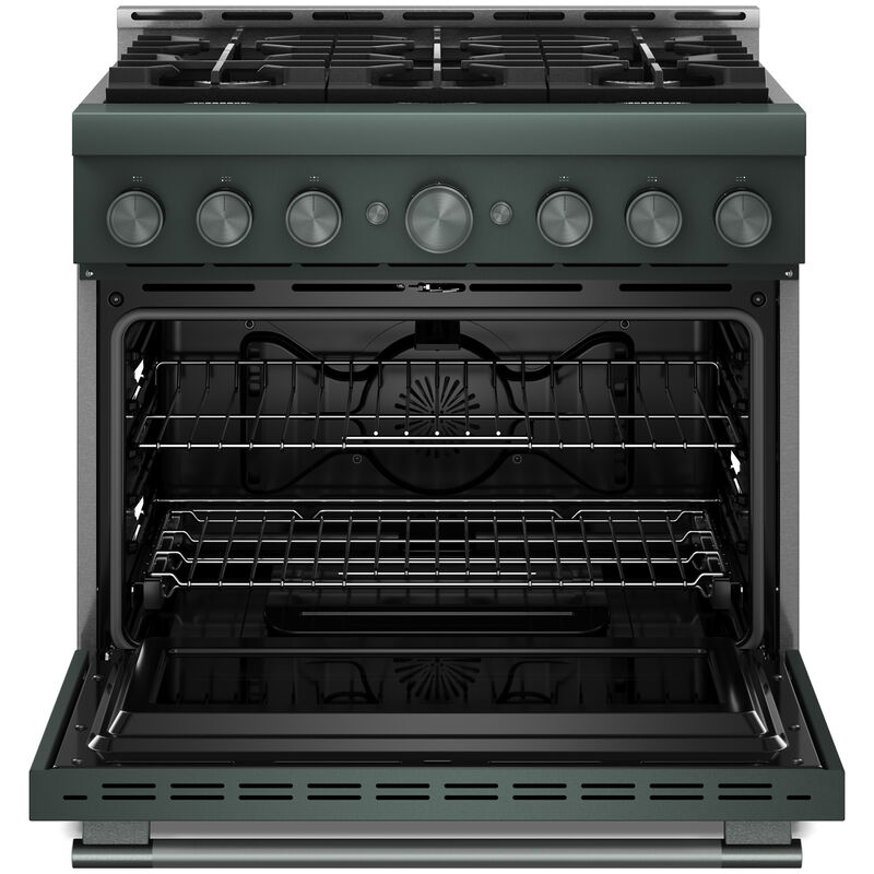 KitchenAid 36 in. 5.1 cu. ft. Air-Fry True European Convection Gas Range with 6 Sealed Burners - Juniper, , hires