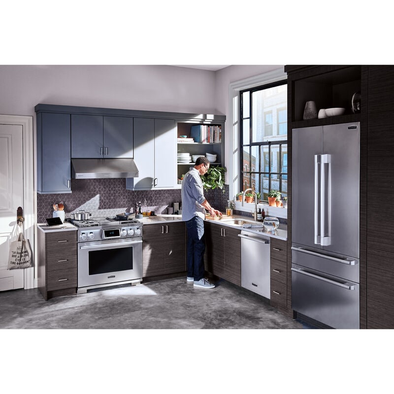 Signature Kitchen Suite 36 in. 19.3 cu. ft. Built-In Smart Counter Depth 4-Door French Door Refrigerator with Internal Water Dispenser - Custom Panel Ready, , hires