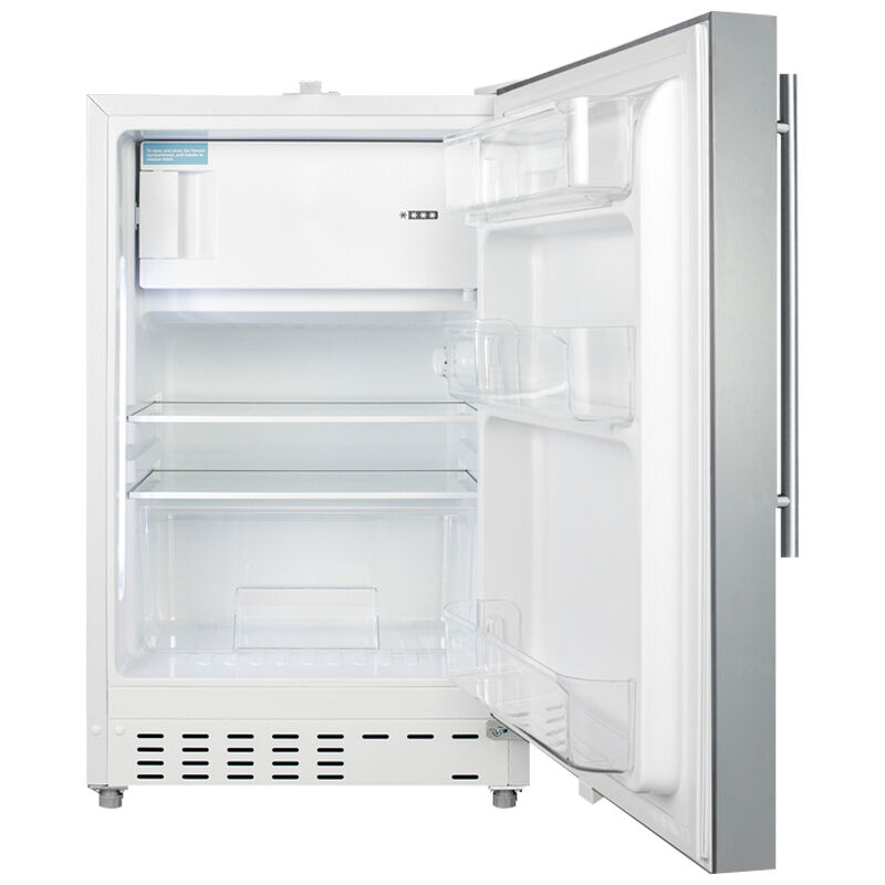 Summit 21 in. 2.6 cu. ft. Undercounter Refrigerator - Stainless Steel with White Cabinet, , hires