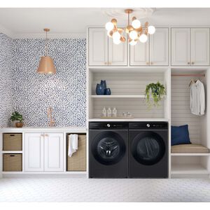 Samsung Bespoke 27 in. 5.3 cu. ft. Smart Stackable Front Load Washer with Super Speed Wash & AI Smart Dial - Brushed Black, Brushed Black, hires