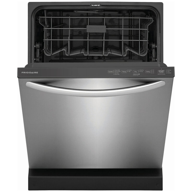 Frigidaire 24 in. Built-In Dishwasher with Top Control, 52 dBA Sound Level, 14 Place Settings, 4 Wash Cycles & Sanitize Cycle - Stainless Steel, Stainless Steel, hires