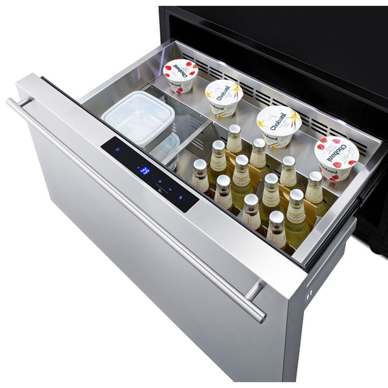 Summit 30 in. 2.5 cu. ft. Single Refrigerator Drawer - Stainless Steel/Panel Ready, , hires