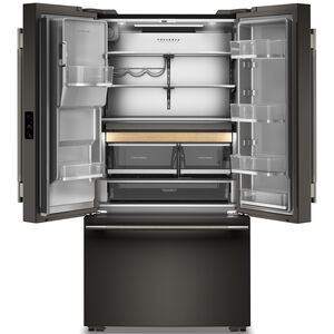 KitchenAid 36 in. 23.1 cu. ft. Smart Counter Depth French Door Refrigerator with Ice & Water Dispenser - Black Ore, Black Ore, hires