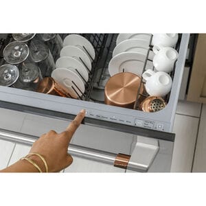 Cafe 24 in. Top Control Flush-Mount Dishwasher Drawer with 49 dBa Sound Level - Matte White, Matte White, hires