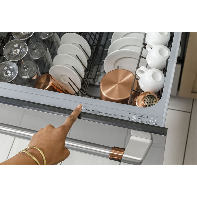 Cafe 24 in. Top Control Flush-Mount Dishwasher Drawer with 49 dBa Sound Level - Matte White, Matte White, hires