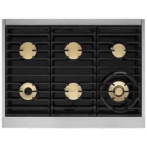 Dacor Contemporary 36 in. 4.8 cu. ft. Smart Dual Convection Steam Dual Fuel Range with 6 Sealed Burners - Silver Stainless, , hires