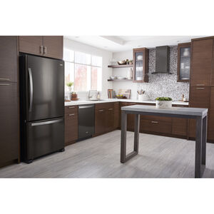 Whirlpool 33 in. 22.1 cu. ft. Bottom Freezer Refrigerator with Ice Maker - Black Stainless, Black Stainless, hires