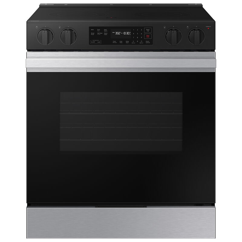 Samsung Bespoke 30 in. 6.3 cu. ft. Smart Slide-In Electric Range with Radiant Burners - Stainless Steel, Stainless Steel, hires