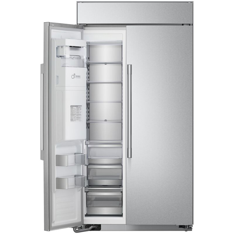 SKS 42 in. 25.6 cu. ft. Built-In Smart Counter Depth Side by Side Refrigerator with Ice & Water Dispenser - Stainless Steel, , hires