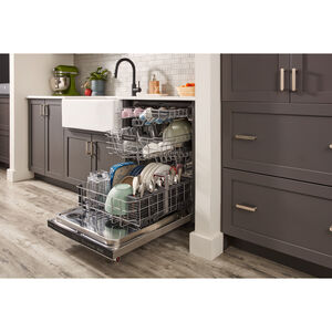 KitchenAid 24 in. Top Control Dishwasher with 41 dBa Sound Level & 3rd-Rack - PrintShield Stainless, Stainless Steel with PrintShield Finish, hires