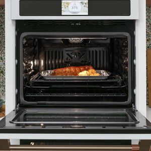 Cafe Professional Series 30 in. 10 cu. ft. Smart Top Control Electric Double Wall Oven with True European Convection - Matte White, Matte White, hires