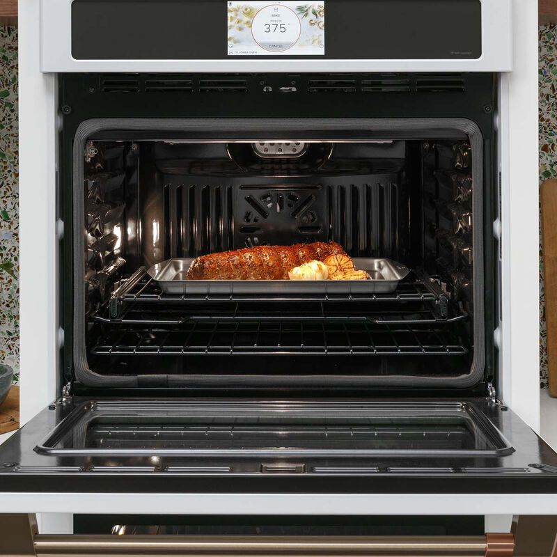 Cafe Professional Series 30 in. 10 cu. ft. Smart Top Control Electric Double Wall Oven with True European Convection - Matte White, Matte White, hires