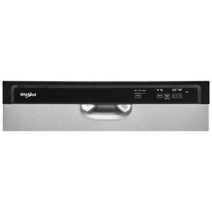 Whirlpool 24 in. Front Control Dishwasher with 59 dBa Sound Level & Pocket - Stainless Steel, Stainless Steel, hires
