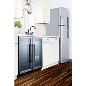 Summit 30 in. Undercounter Wine Cooler with Wood Racks, Dual Temperature Zones & 33 Bottle Capacity - Stainless Steel, , hires