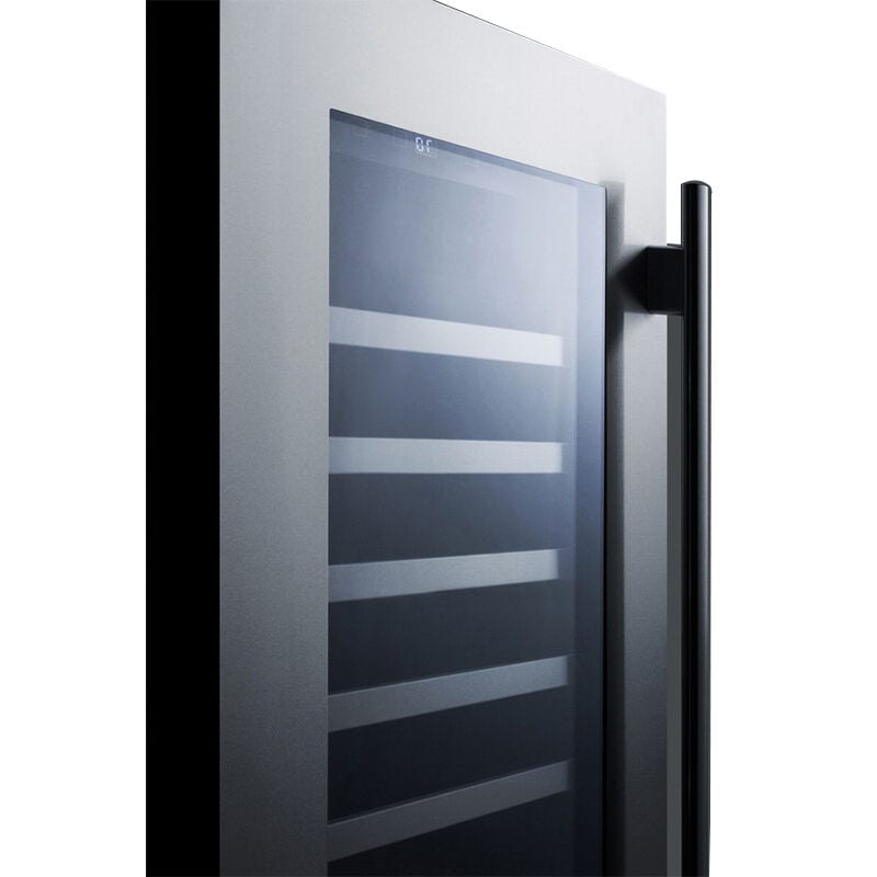 Summit Classic Collection 18 in. Undercounter Wine Cooler with Wood Racks, Single Temperature Zone & 29 Bottle Capacity - Stainless Steel, , hires