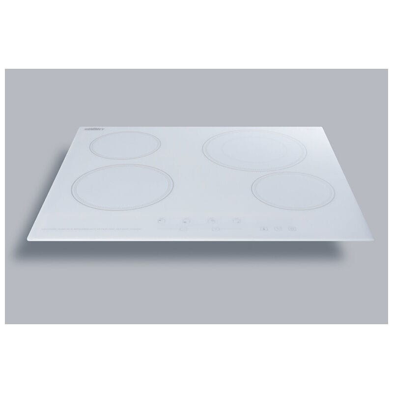 Summit 24 in. 4-Burner Electric Cooktop - White, , hires