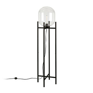 Hudson & Canal Edison Clear Glass Globe and Blackened Bronze Floor Lamp, , hires