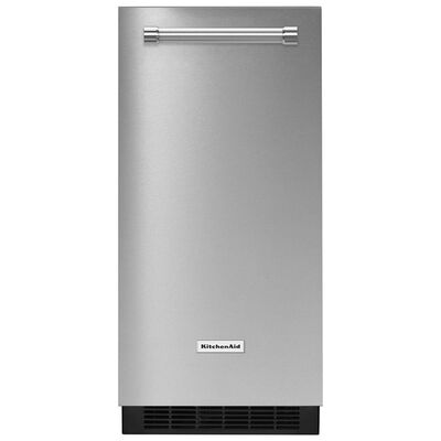 KitchenAid 15 in. Built-In Ice Maker with 25 Lbs. Ice Storage Capacity, Self- Cleaning Cycle, Clear Ice Technology & Digital Control - Stainless Steel with PrintShield Finish | KUIX335HPS
