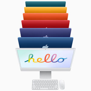 Apple iMac 24" (Mid 2021) with Apple M1, 4.5K Retina Display, 8GB RAM, 256GB SSD, Apple 8-core GPU, MacOS Big Sur - Blue, , hires