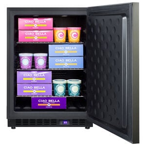 Summit 24 in. 4.7 cu. ft. Built-in Frost Free Compact Upright Freezer with Adjustable Shelves - Black Stainless Steel, , hires