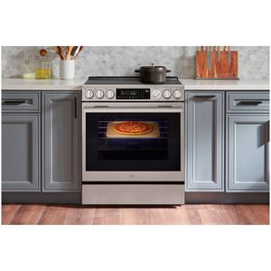 LG 30 in. 6.3 cu. ft. Smart Air-Fry True European Convection Slide-In Gas Range with 5 Sealed Burners & Griddle - PrintProof Stainless Steel, , hires
