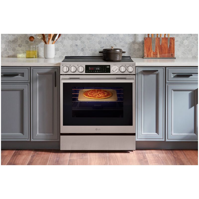 LG 30 in. 6.3 cu. ft. Smart Air-Fry True European Convection Slide-In Gas Range with 5 Sealed Burners & Griddle - PrintProof Stainless Steel, , hires