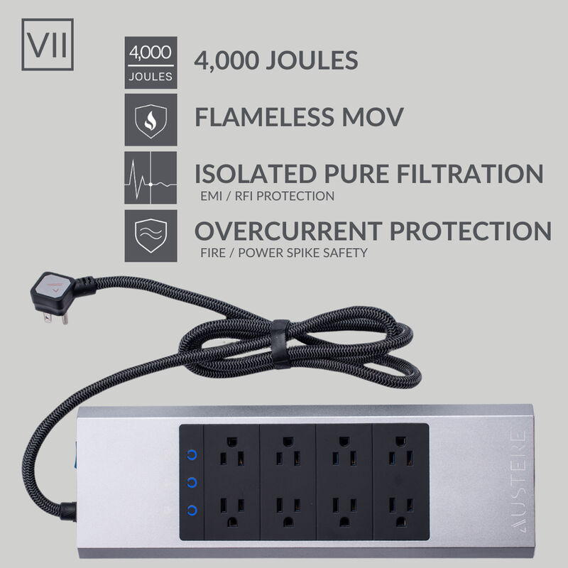 Austere VII Series 8-Outlet 4,000 Joules Surge Protector with 45 Watt PD Port, , hires