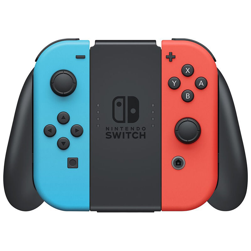 Nintendo Switch with Neon Blue and Neon Red Joy Con