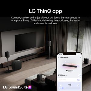 LG Sound Suite 5.1.3 Channel Dolby Atmos Smart Sound Bar with Bluetooth - Black, , hires