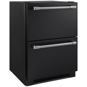 Cafe 24 in. Built-In 5.7 cu. ft. Refrigerator Drawer - Matte Black, Matte Black, hires