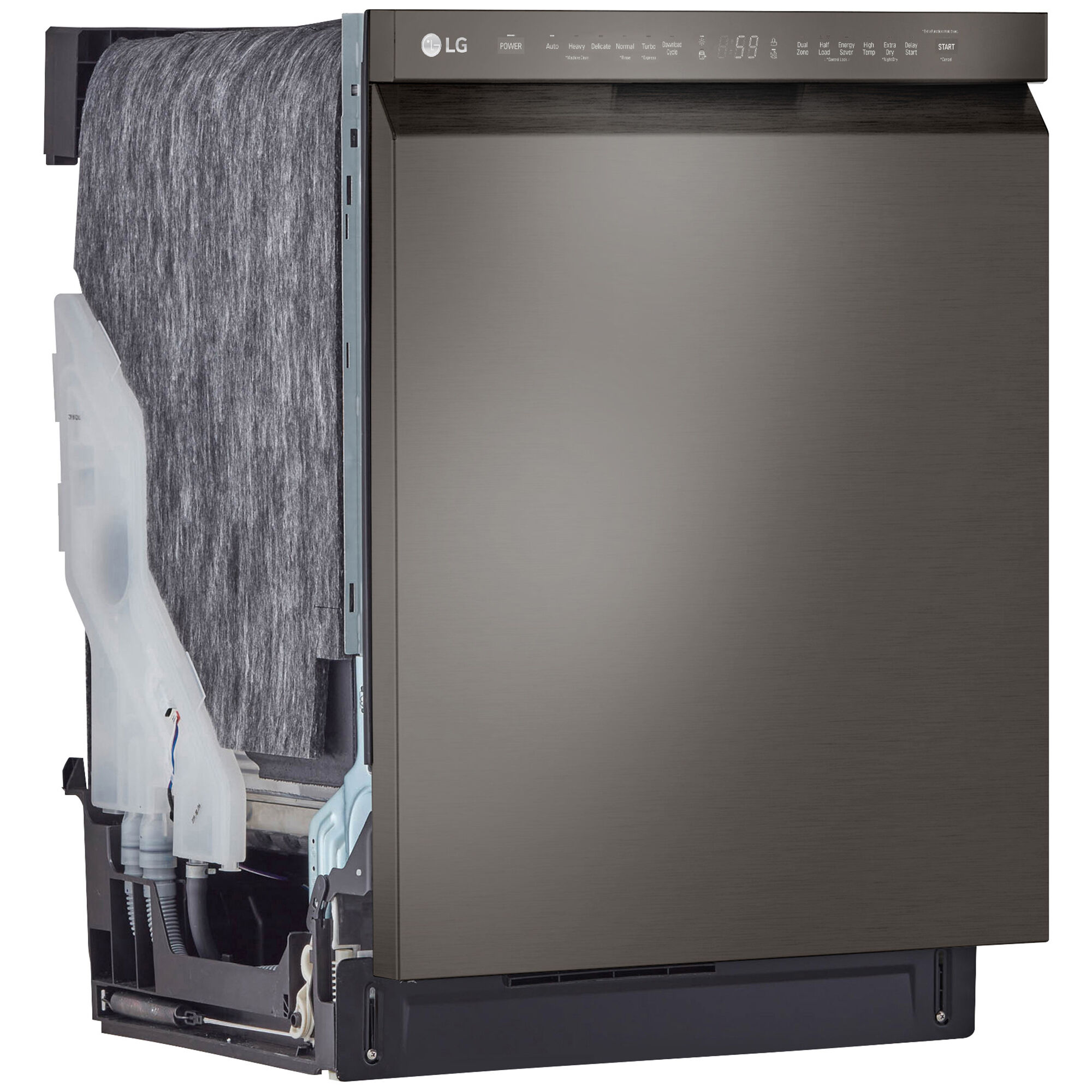 LG 24 in. Built-In Dishwasher with Front Control, 48 dBA Sound Level, 15  Place Settings & 9 Wash Cycles - Black Stainless