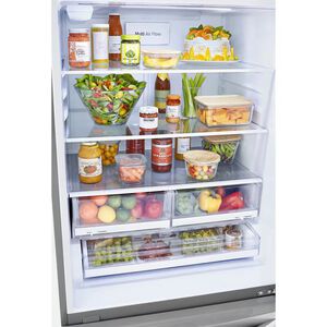 LG 33 in. 25.5 cu. ft. Bottom Freezer Refrigerator with Ice Maker - PrintProof Stainless Steel, PrintProof Stainless Steel, hires