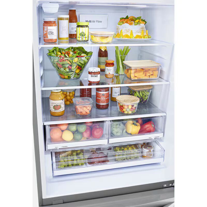 LG 33 in. 25.5 cu. ft. Bottom Freezer Refrigerator with Ice Maker - PrintProof Stainless Steel, PrintProof Stainless Steel, hires