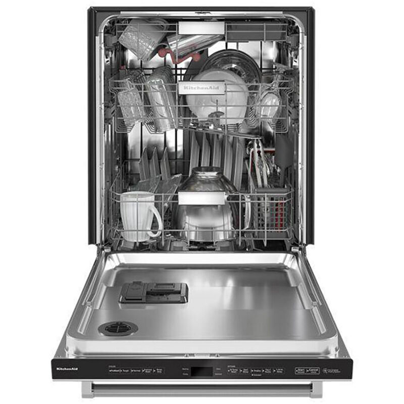 KitchenAid 24 in. Built-In Dishwasher with Top Control, 44 dBA Sound Level, 16 Place Settings, 5 Wash Cycles & Sanitize Cycle - Stainless Steel with PrintShield Finish, Stainless Steel with PrintShield Finish, hires