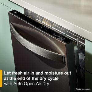 Whirlpool 24 in. Top Control Dishwasher with 47 dBA Sound Level, 3rd Rack & Auto Open Air Dry - Fingerprint Resistant Black Stainless, , hires