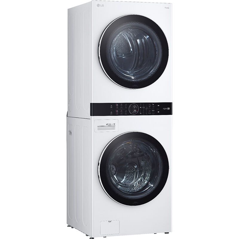 LG 27 in. WashTower with 4.5 cu. ft. Washer with 10 Wash Programs and TurboWash 360 & 7.4 cu. ft. Electric Dryer with 9 Dryer Programs, Sensor Dry & Wrinkle Care - White, White, hires
