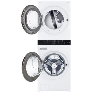 LG 27 in. WashTower with 4.5 cu. ft. Washer with 10 Wash Programs & 7.4 cu. ft. Gas Dryer with 9 Dryer Programs, Sensor Dry & Wrinkle Care - White, White, hires