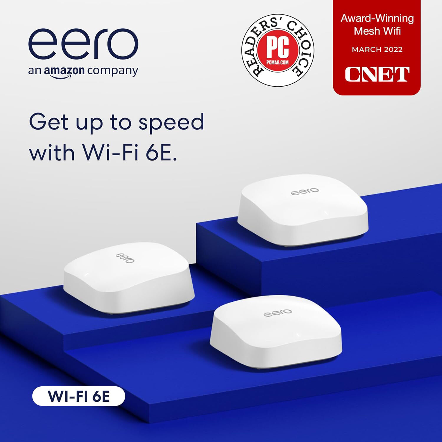 EERO Pro 6E AX5400 Wi-Fi 6E Tri-Band Gigabit 3-Piece Mesh System